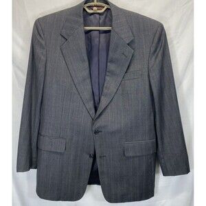 Hertling For Nordstrom Men's Herringbone Two Button Gray Size 40R Blazer Jacket
